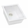 Ruvati 15 x 17 inch Granite Composite Undermount Single Bowl Wet Bar Prep Sink Arctic White RVG2016WH